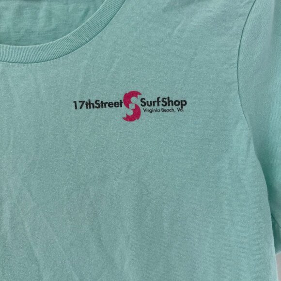 17th Street Surf Shop Virginia Beach Tee w Graphic on‎ Back Women’s size Small - Picture 2 of 10